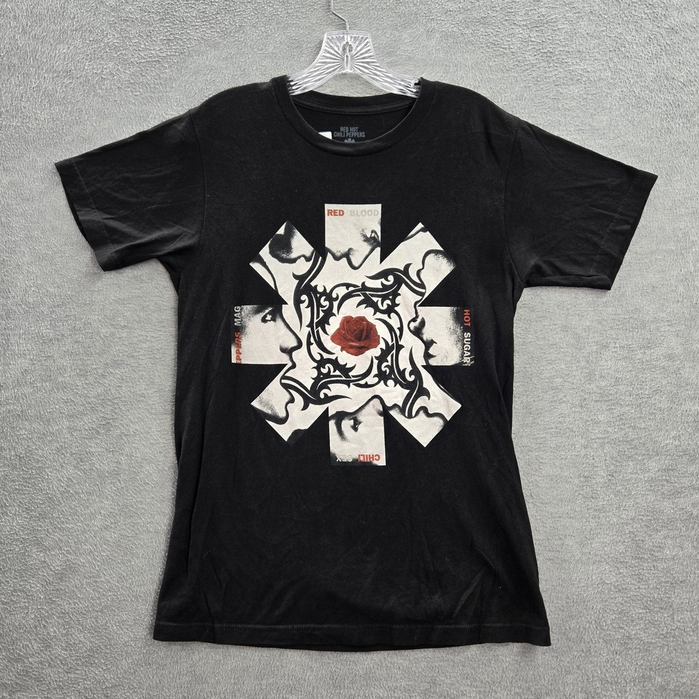 Red Hot Chili Peppers Shirt S Black Graphic Print Band Logo Short Sleeve Cotton